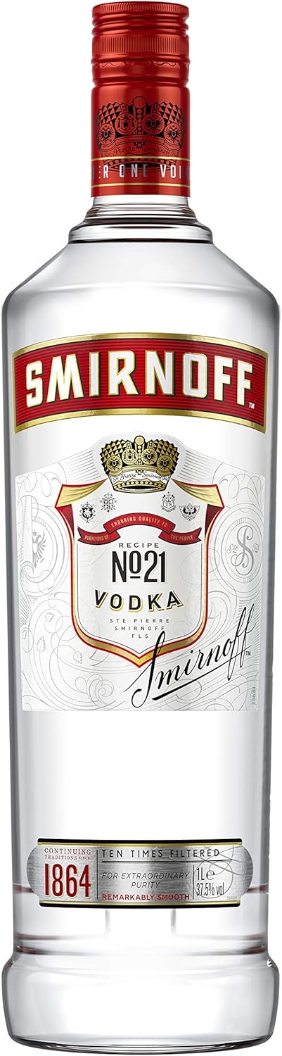 Smirnoff No. 21 Red Label Vodka 1L bottle
