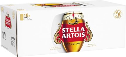 Stella Artois Premium Lager Beer 440ml cans pack of 18